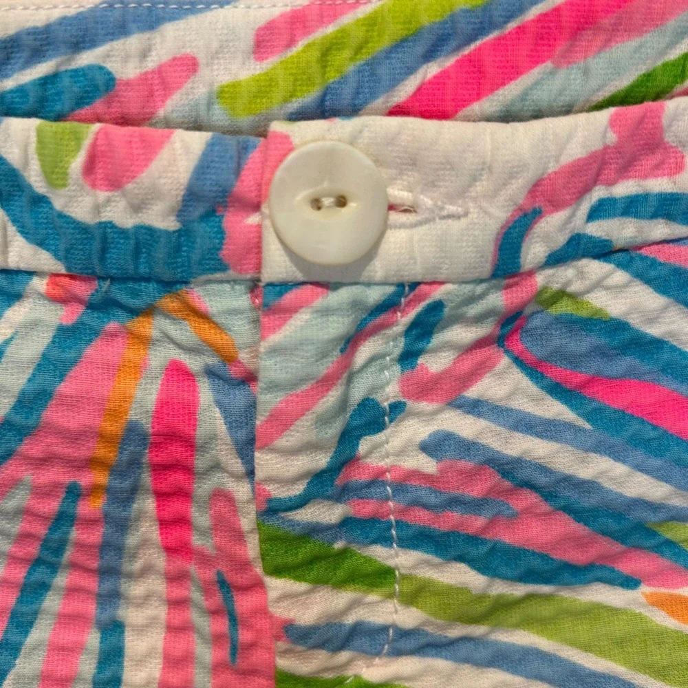 Lilly Pulitzer Adie Shorts Resort White Shellabrate Pockets Zip Colorful Size 4‎